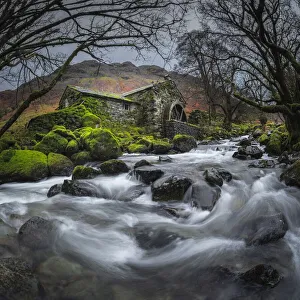 Borrowdale Prints: Dissused water mill, Borrowdale, Lake District National Park, Cumbria, England, UK