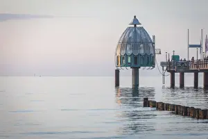 Zingst Prints: Diving gondola on the Zingst pier, Mecklenburg-Western Pomerania, Northern Germany