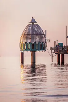 Diving gondola on the Zingst pier, Mecklenburg-Western Pomerania, Baltic Sea, Northern Germany, Germany