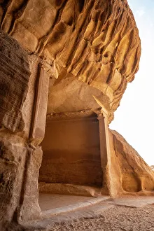 The Diwan meeting hall at Jabal Ithlib, Hegra (Mada'in Salih/Al-Hijr) archaeological site (UNESCO World Heritage Site), Al-Ula, Medina Province, Saudi Arabi
