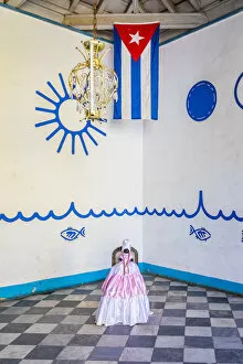 Images Dated 29th May 2020: A doll in the entrance of a building in Trinidad, Sancti Spiritus, Cuba