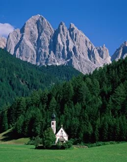 Dolomites Mountains (Dolomiti) & St Giovanni Church