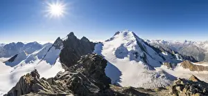 Dom de Mischabel Nord face glacier from Stecknadelhorn peask