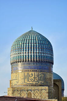 Samarkand Gallery: Dome of the Bibi Khanum mosque. It was built (1399) as Samarkands main place