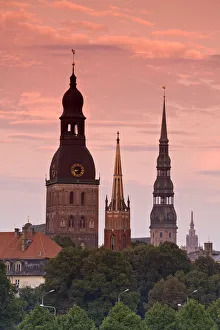 Images Dated 22nd December 2008: Dome Cathedral, St. Peters & St. Saviours Churches, Riga, Latvia