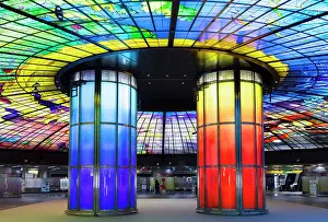 Public Transport Prints: Dome of Light art installation in Formosa Boulevard MRT Station, Kaohsiung, Taiwan