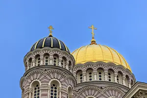 Latvian Prints: Domes of the Nativity of Christ Orthodox Cathedral, Riga, Latvia