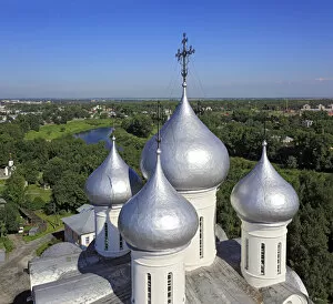 Domes of St. Sophia cathedral (16 century), Vologda, Vologda region, Russia