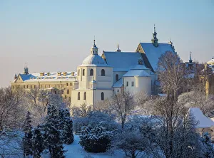 Lublin Voivodeship Prints: Dominican Priory at sunrise, winter, Lublin, Lublin Voivodeship, Poland