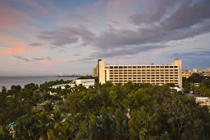 Dominican Republic, Santo Domingo, view of the Jaragua Hotel along Avenida George
