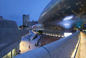 Contemporary Architecture Prints: Dongdaemun Design Plaza at dusk, Seoul, South Korea