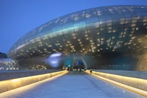 Dongdaemun Design Plaza at dusk, Seoul, South Korea