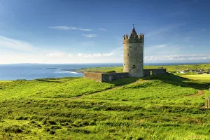 Coastal Landscape Prints: Doonagore Castle, Doolin, Wild Atlantic Way, Co Clare, west coast of Ireland, Ireland