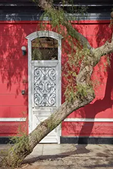 Doorways Prints: The door of a colonial style house in the Bohemian district of Barranco