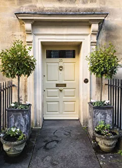 Classical Prints: The front door of a house in Bath, Somerset, England