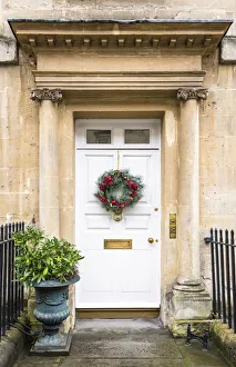 The front door of a house in Bath, Somerset, England