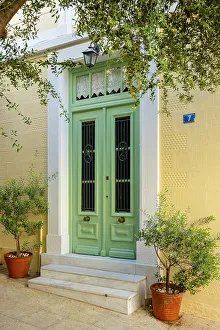 Mainland Greece Prints: Door to a house, Koukaki district in central Athens, Greece