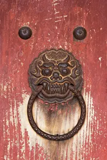 Religious Architecture Prints: Door knocker at Bulguksa Temple (UNESCO World Heritage Site), Gyeongju, South Korea