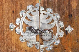Metal Prints: Door knocker of house in Ikseon-dong Hanok Village