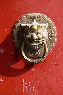 Brass Prints: Door knocker in Shajing Hutong, Beijing, China