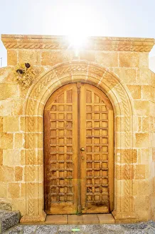 Rhodes Prints: Door in Lindos, Rhodes, Dodecanese Islands, Greece