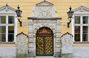 Door in the Old Town of Tallinn, a Unesco World Heritage Site. Tallinn, Estonia