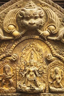 Images Dated 16th May 2013: Detail above door of Patan Museum, Durbar Square, Patan (UNESCO World Heritage Site)
