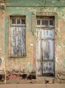 Trinidad Prints: Door and window of old house, Trinidad, Sancti Spritus Province, Cuba