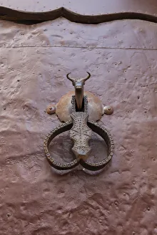 Southern Spain Prints: Doorknocker at the Ronda Bullring, Ronda, province of Maalaga, Andalusia, Spain