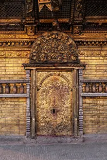 Swayambhunath Prints: Doorway to a small temple at Swayambunath temple (aka Monkey Temple), Kathmandu, Nepal