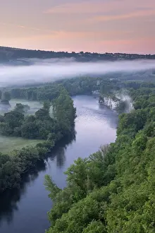 Occitanie Prints: Dordogne River, at dawn, Floirac, Lot, Occitanie, France
