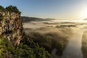 Occitanie Prints: Dordogne River, at dawn, Floirac, Lot, Occitanie, France