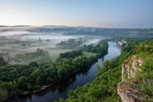 Occitanie Prints: Dordogne River, at dawn, Floirac, Lot, Occitanie, France