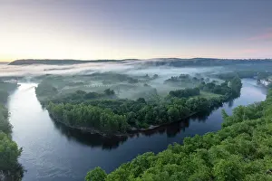 Occitanie Prints: Dordogne River, at dawn, Floirac, Lot, Occitanie, France
