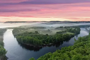 Occitanie Prints: Dordogne River, at dawn, Floirac, Lot, Occitanie, France