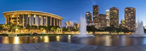 City Break Prints: Dorothy Chandler Pavilion & Downtown Skyline, Los Angeles, California, USA