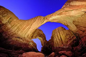 South Western Prints: Double Arch at Night, Arches National Park, Utah, USA