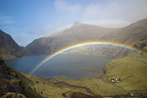 Saksun Prints: A double rainbow over the lagoon of Saksun. Streymoy, Faroe Islands