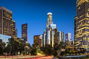 Images Dated 21st April 2017: Downtown Skyline at Night, Los Angeles, California, USA