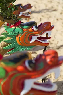 Dragon Prints: Dragon boats on Stanley Main Beach, Stanley, Hong Kong Island, Hong Kong