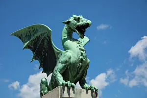 Images Dated 9th August 2022: Dragon Bridge (Zmajski most), Ljubljana, Slovenia
