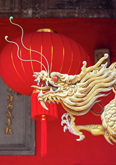 Dragon Prints: Dragon statue at Guan Di Temple, Chinatown, Kuala Lumpur, Selangor, Malaysia
