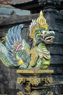 Pura Prints: Dragon statue, Pura Tanah Lot Temple, Bali, Indonesia