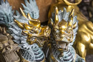 Dragon statues in a market in the Old City, Shanghai, China