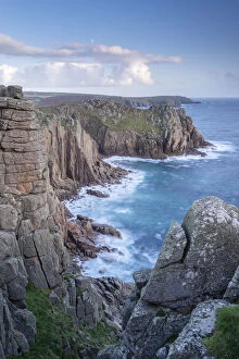 Images Dated 9th June 2020: Dramatic cliff top vista of Pordenack Point near Land‚Aos End, Cornwall, England. Autumn