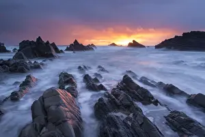 April Prints: Dramatic coastal scenery at Hartland Quay in North Devon, England. Spring (April) 2016