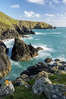 Cornish Prints: Dramatic coastal scenery at Ogo-Dour Cove on the Lizard Peninsula