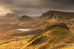 Quiraing Prints: Dramatic light over the Trotternish mountain ridge from the Quiraing, Isle of Skye