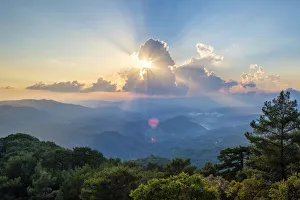 Images Dated 2nd March 2020: Dramatic sunset over the Troodos mountain range, Pano Platres, Limassol District, Cyprus