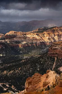 Images Dated 8th April 2020: Dramatic weather approaching Point Supreme Overlook, Cedar Breaks National Monument, Utah